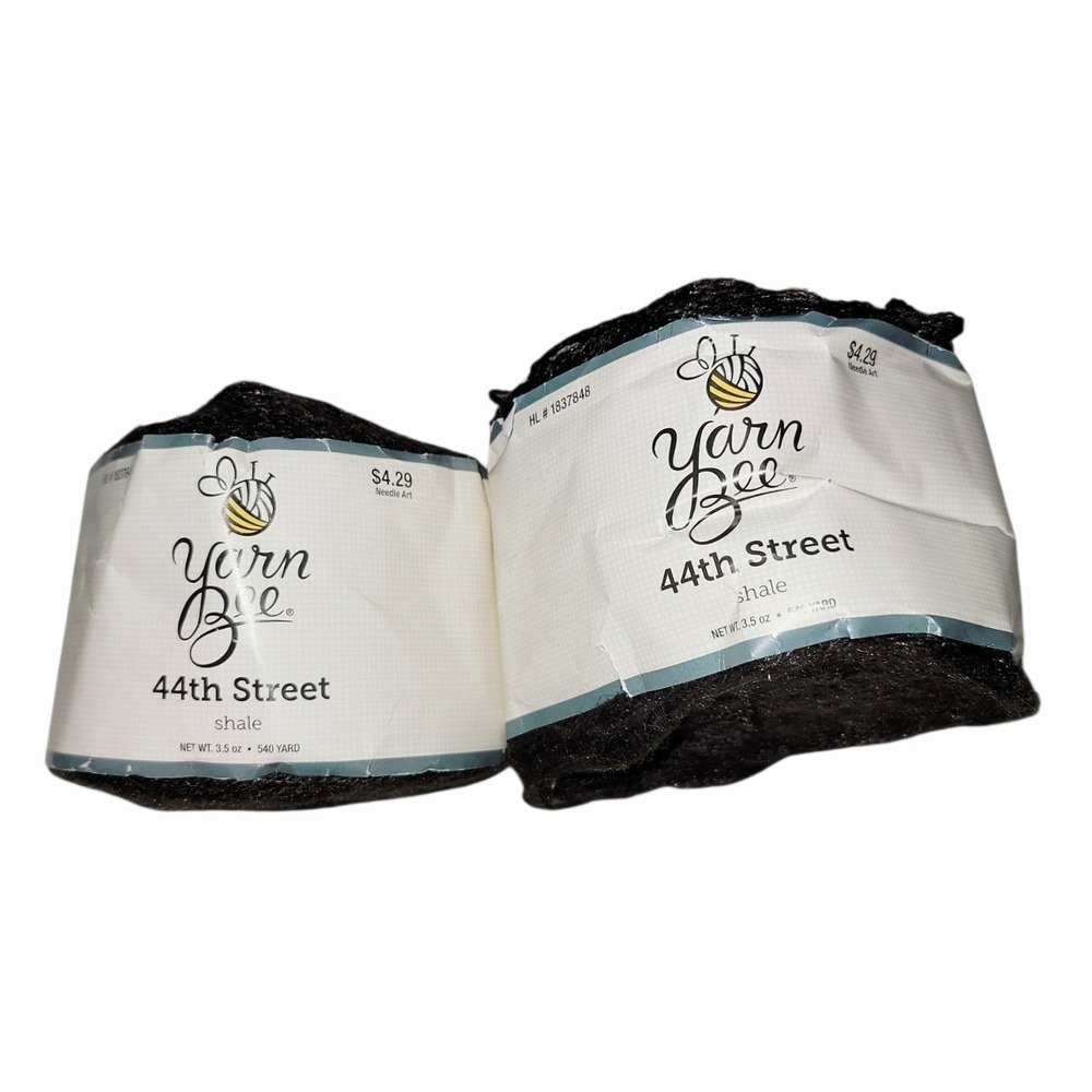 Yarn Bee 44th Street Yarn Shale 04 Lot of 2 1080 Yards Acrylic Polyamide